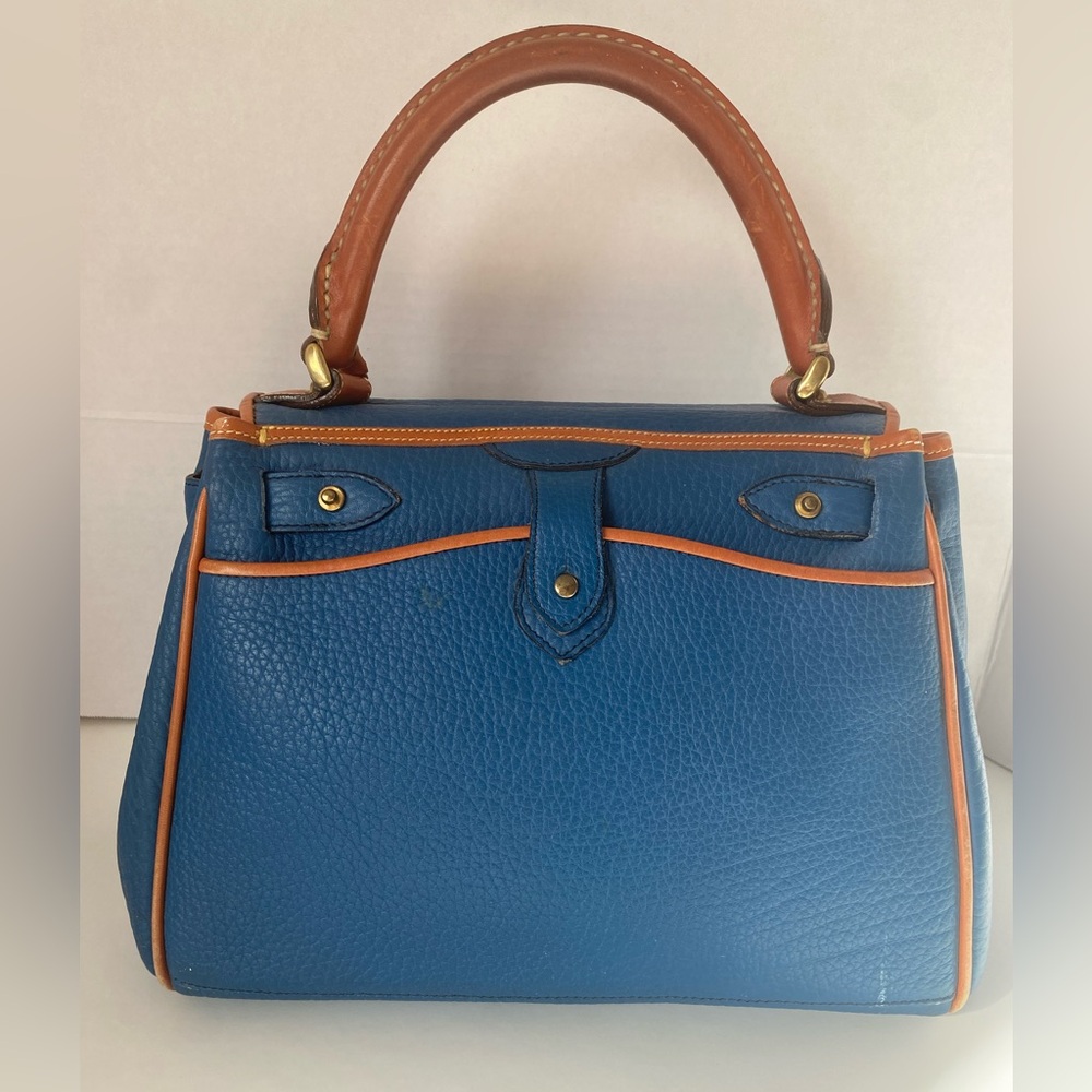 Vintage Dooney & Bourke French Blue and Tan Satchel - Rare - Picture 4 of 8